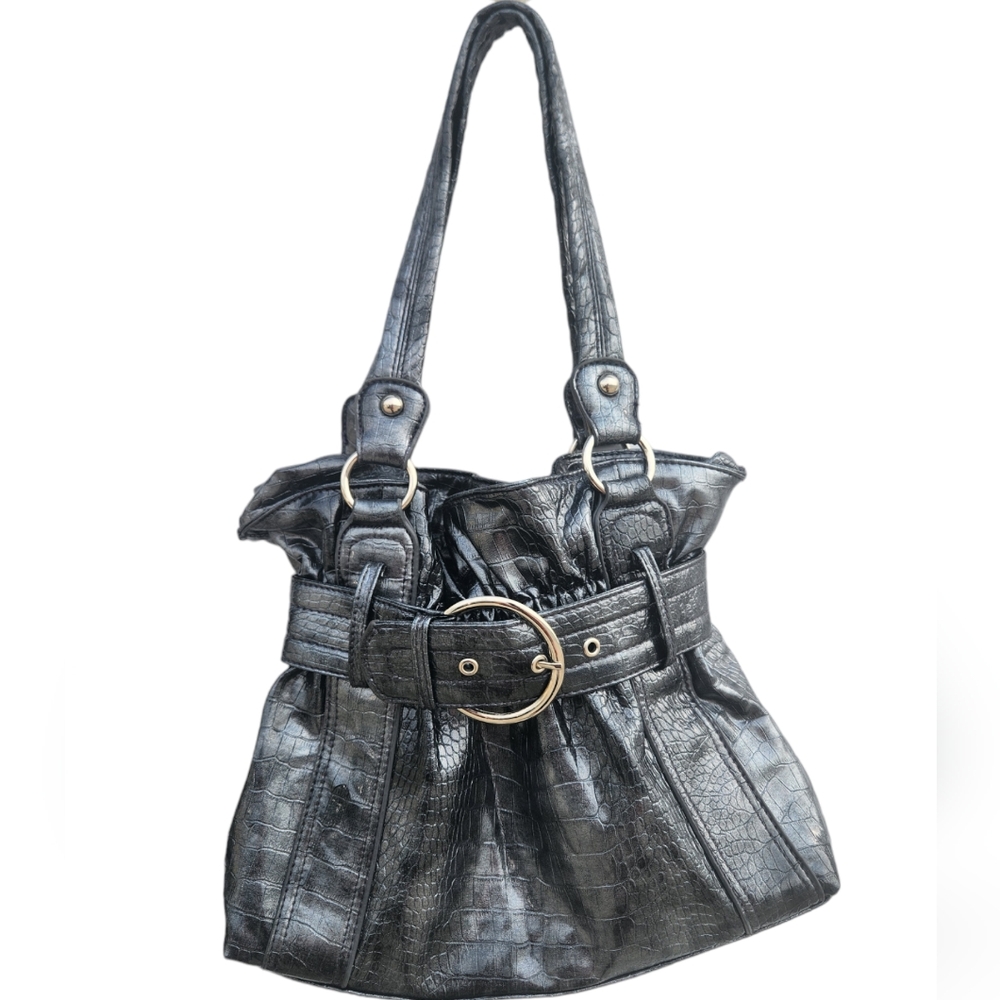 Chateau gray metallic shoulder bag / purse